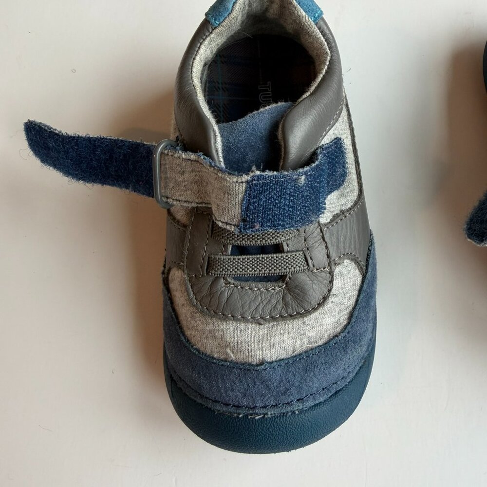 Baby Walking Shoes 5W Tucker and Tate Mixed Blue Leathers and Gray - Picture 13 of 14
